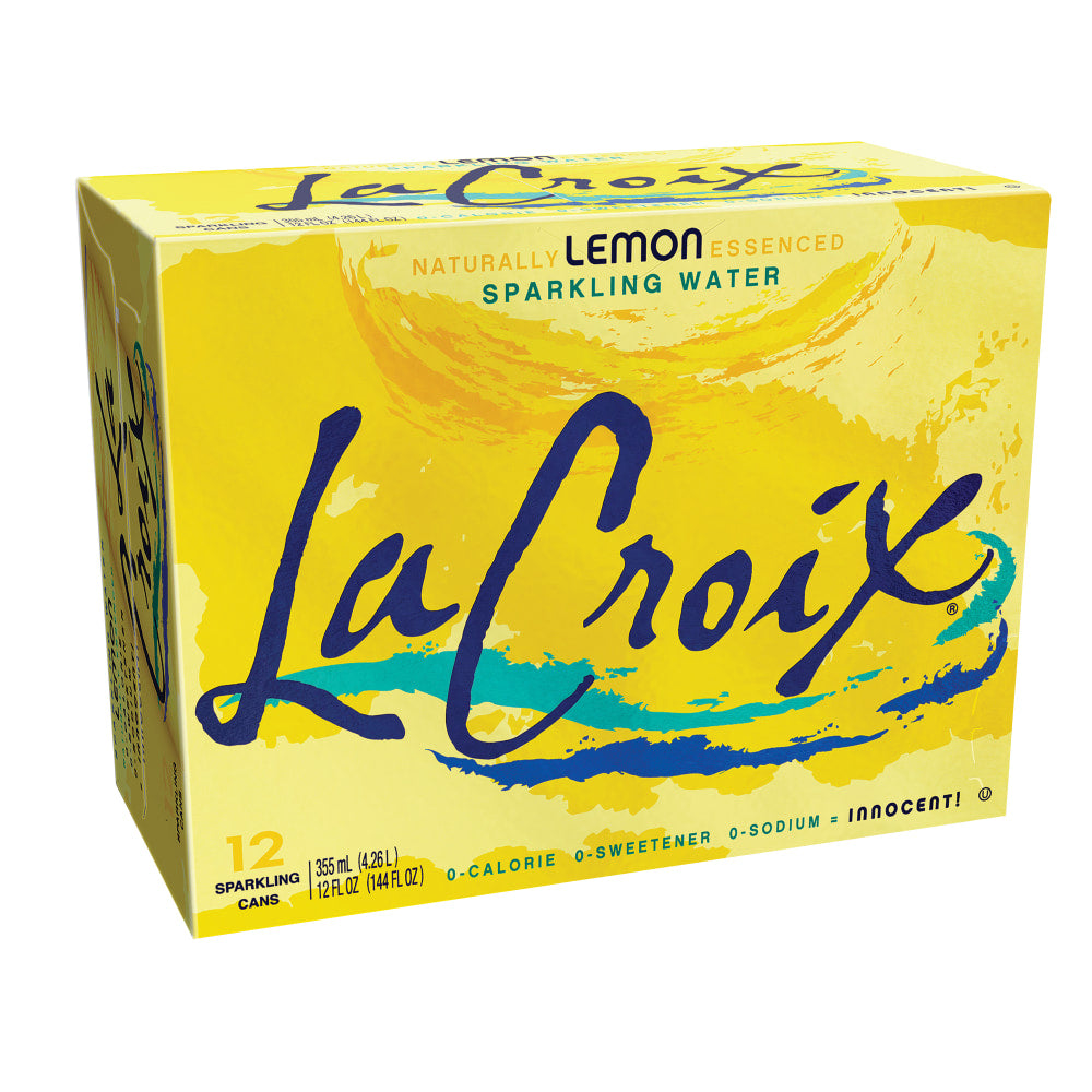 LaCroix Core Sparkling Water with Natural Lemon Flavor, 12 Oz, Case of 12 Cans