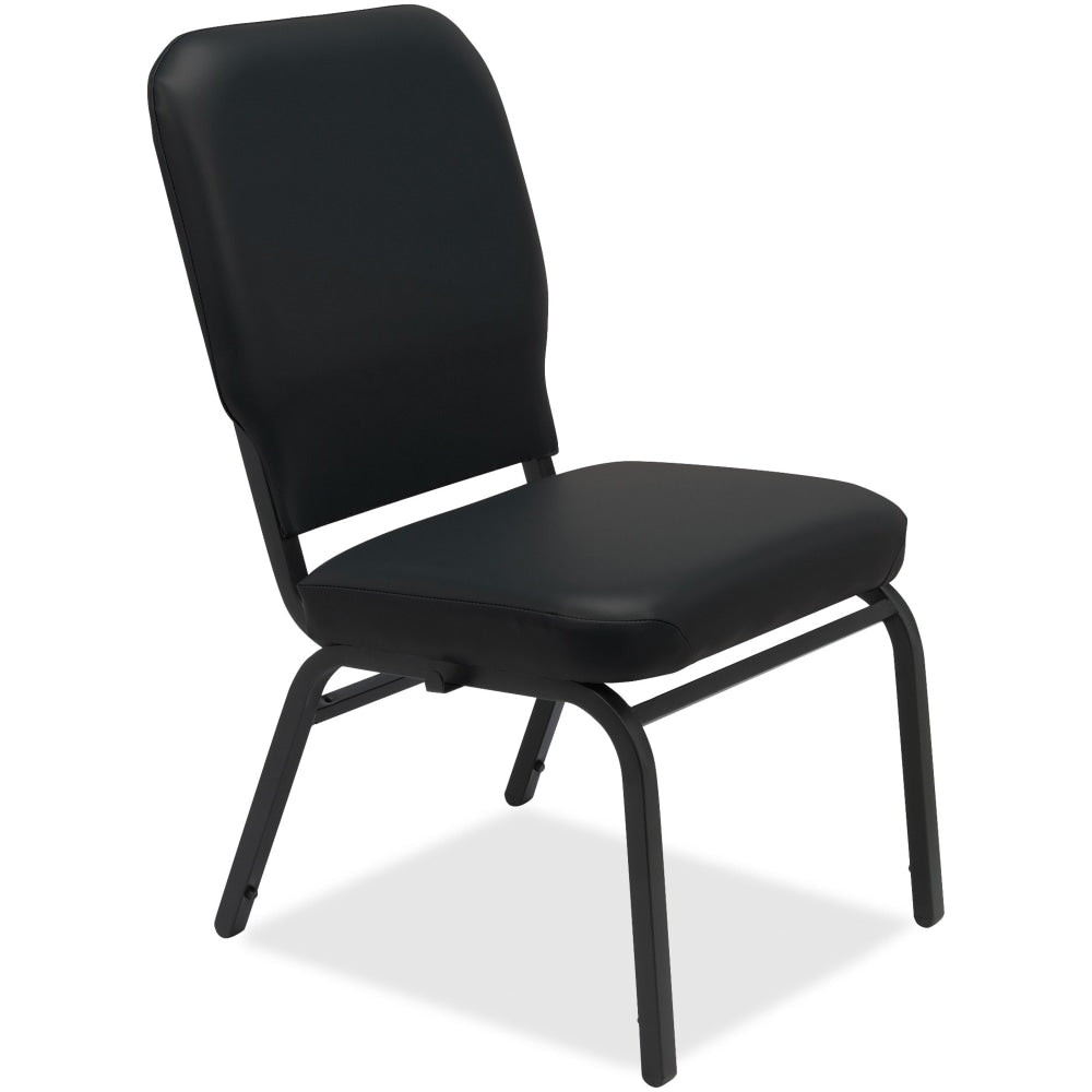 Lorell Big And Tall Vinyl Stack Chair, Black