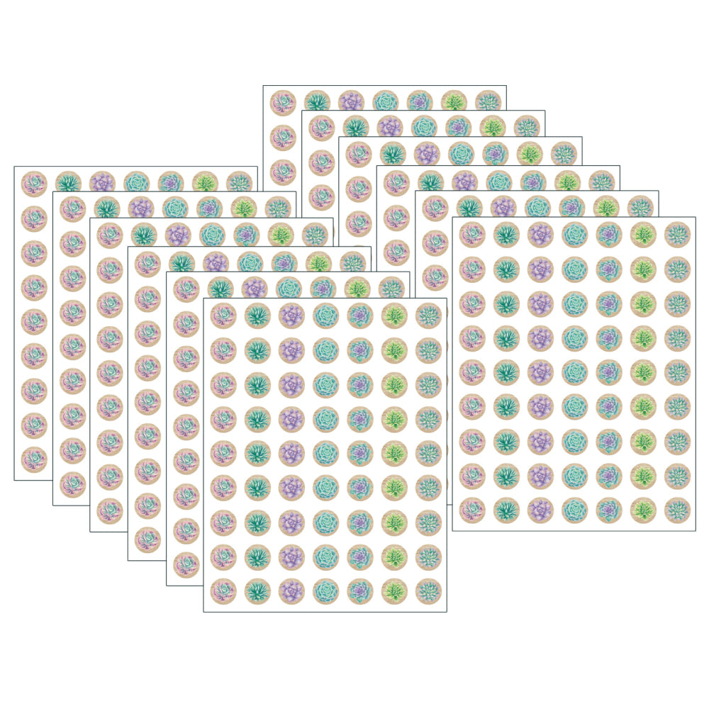 Teacher Created Resources Mini Stickers, Rustic Bloom, 378 Stickers Per Pack, Set Of 12 Packs