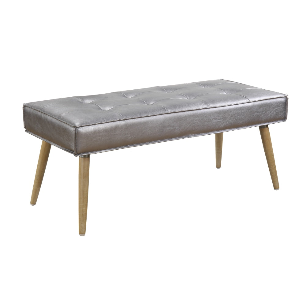 Ave Six Amity Bench, Sizzle Pewter/Light Brown
