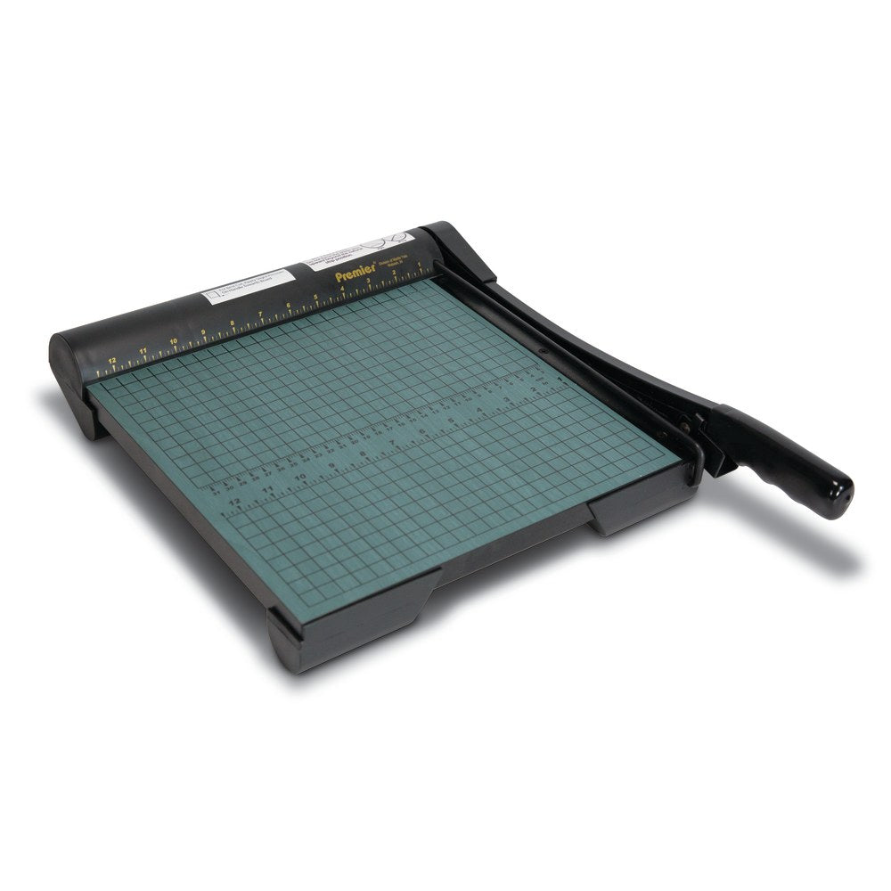 Premier Heavy-Duty Wood Base Paper Trimmer, 12in, Green