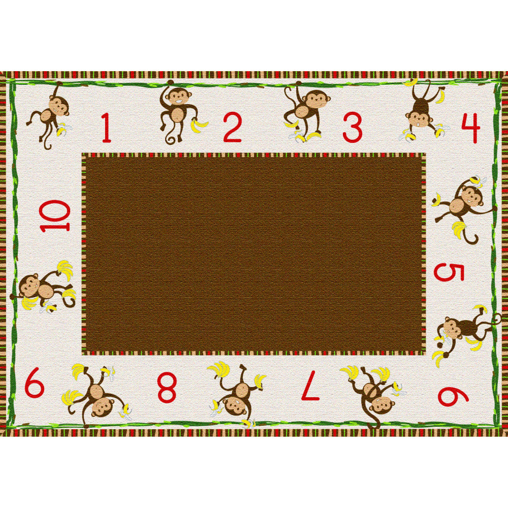 Flagship Carpets Cushy Tushy Monkeys Carpet, Rectangle, 6ft x 8ft 4in, Multicolor