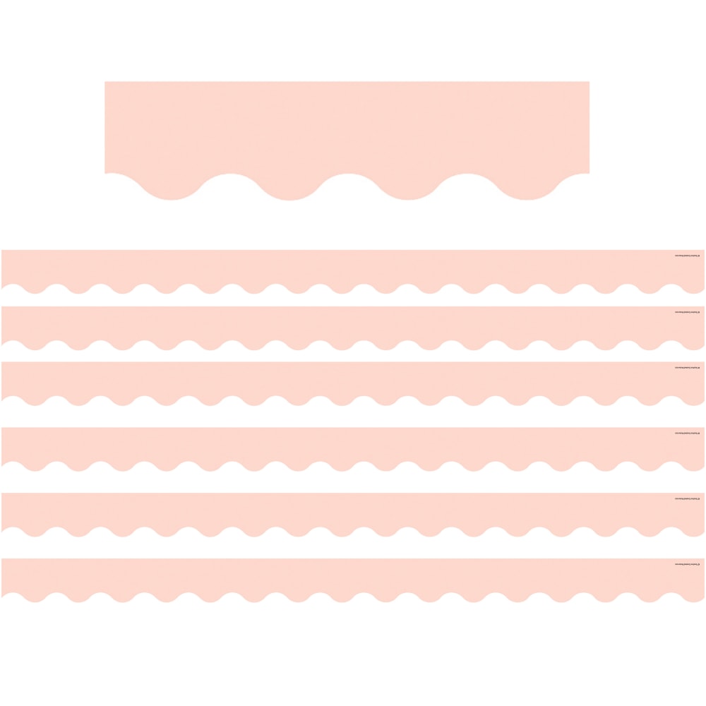 Teacher Created Resources Scalloped Border Trim, Blush Pink, 35ft Per Pack, Set Of 6 Packs