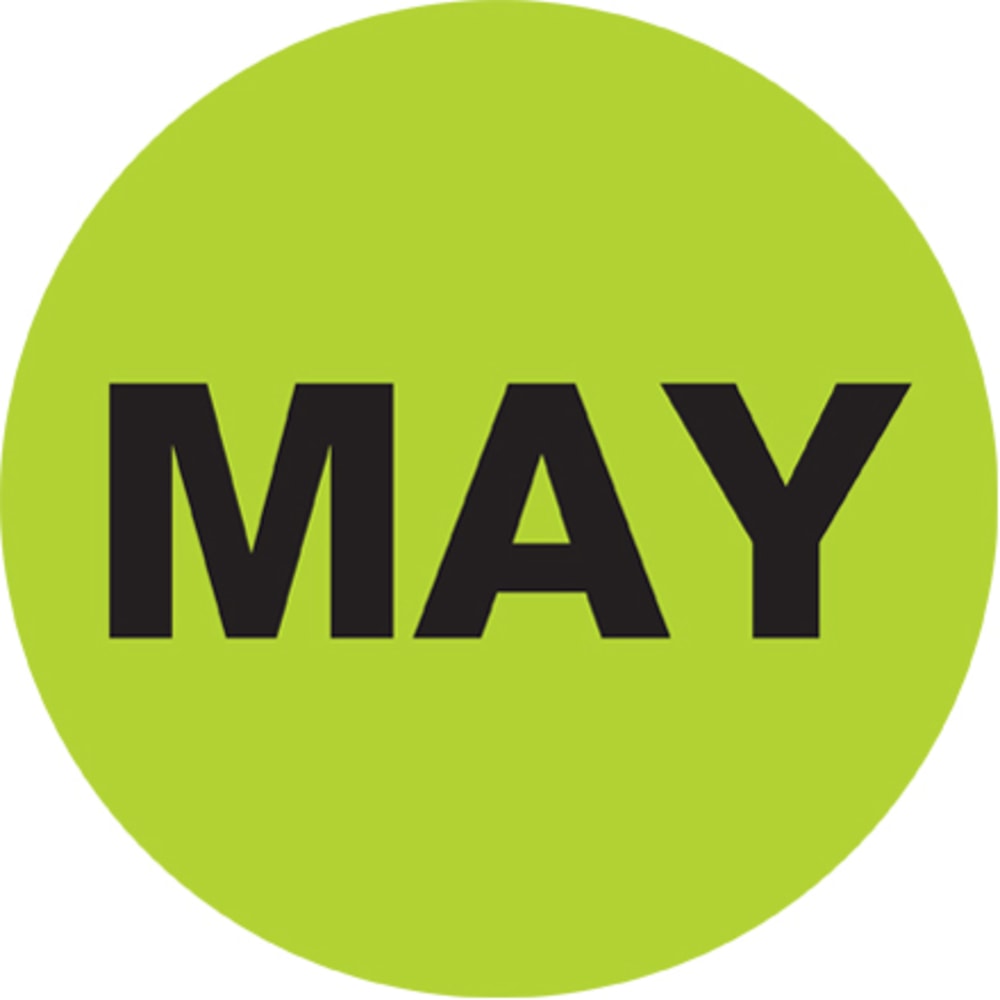 Tape Logic Green - "MAY" Months of the Year Labels 1in, DL6727, Roll of 500
