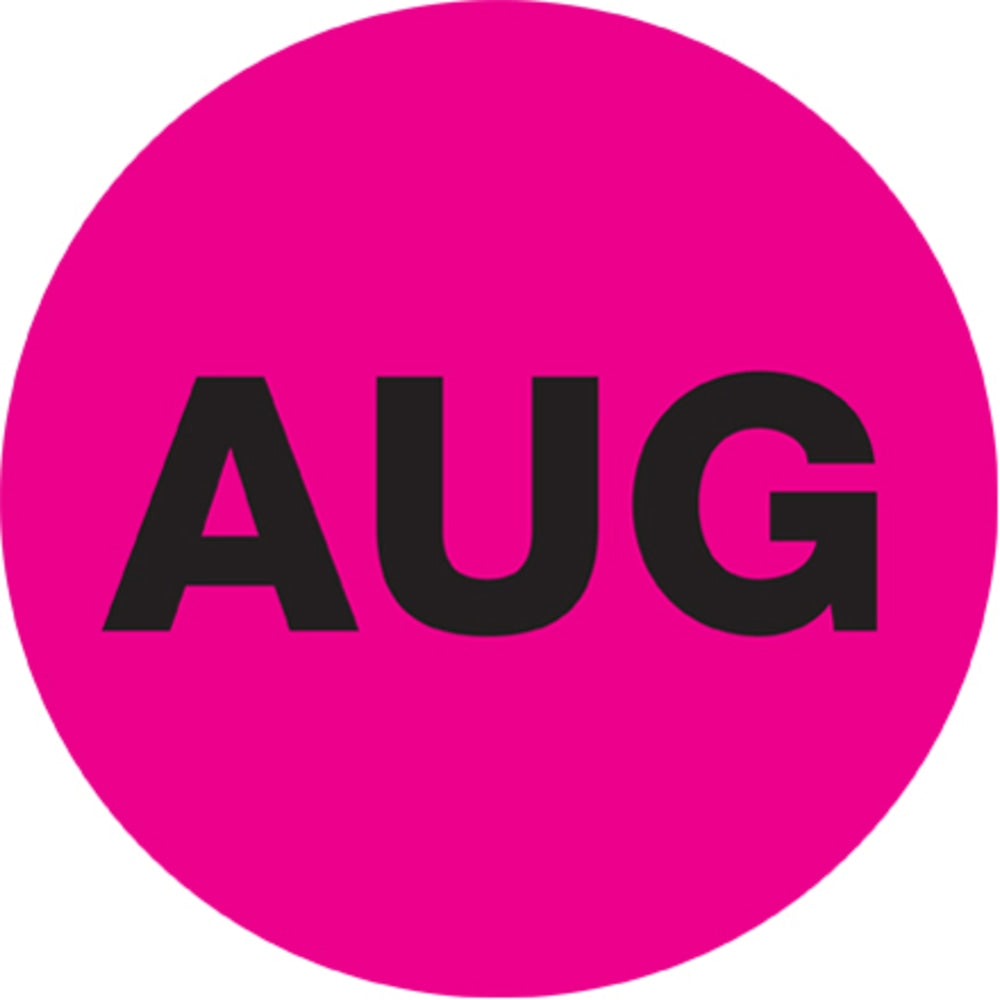Tape Logic Pink - "AUG" Months of the Year Labels 1in, DL6730, Roll of 500