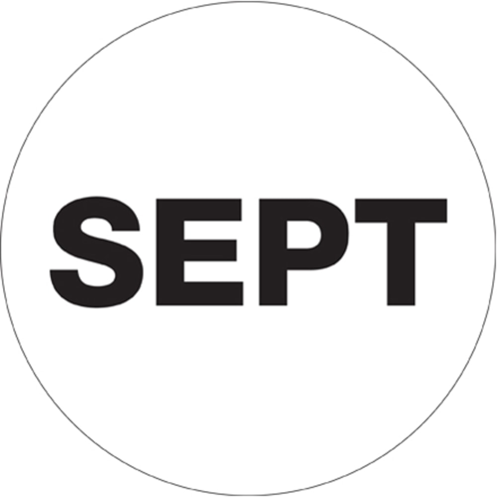 Tape Logic White - "SEPT" Months of the Year Labels 1in, DL6731, Roll of 500