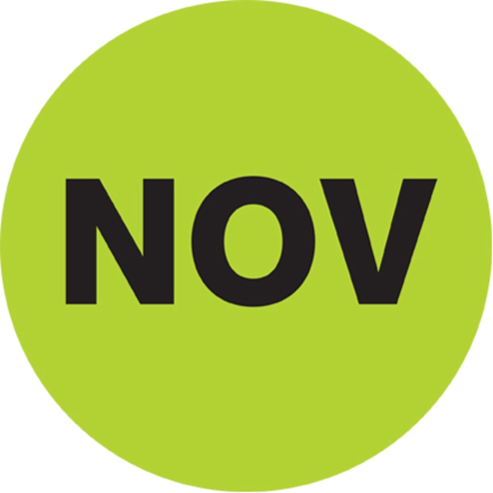 Tape Logic Green - "NOV" Months of the Year Labels 1in, DL6733, Roll of 500