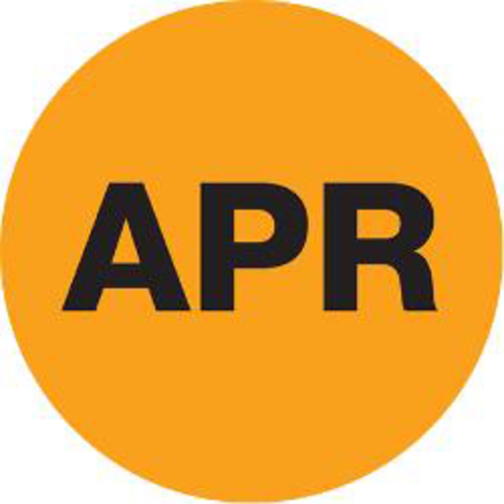 Tape Logic Orange - "APR" Months of the Year Labels 2in, DL6738, Roll of 500