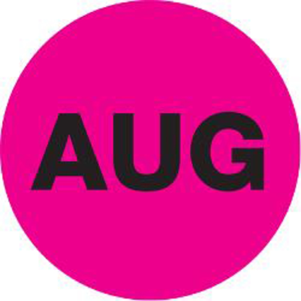 Tape Logic Pink - "AUG" Months of the Year Labels 2in, DL6744, Roll of 500