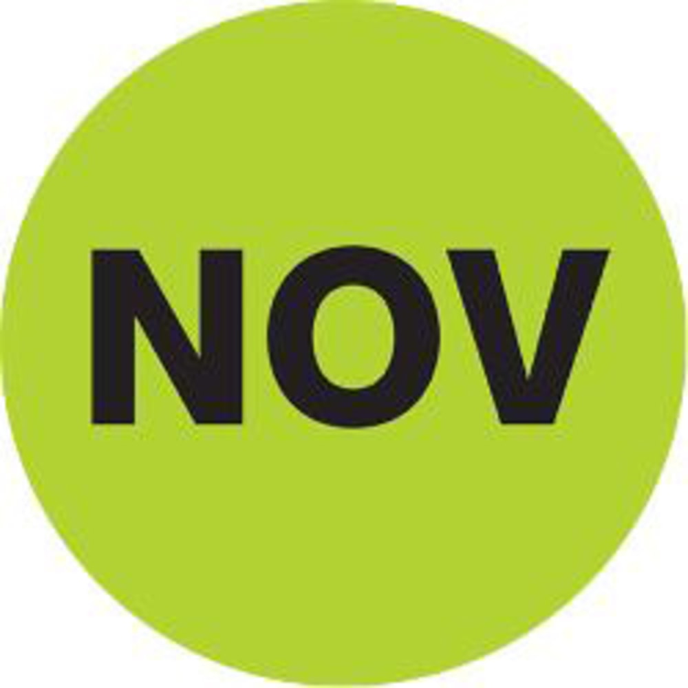 Tape Logic Green - "NOV" Months of the Year Labels 2in, DL6747, Roll of 500