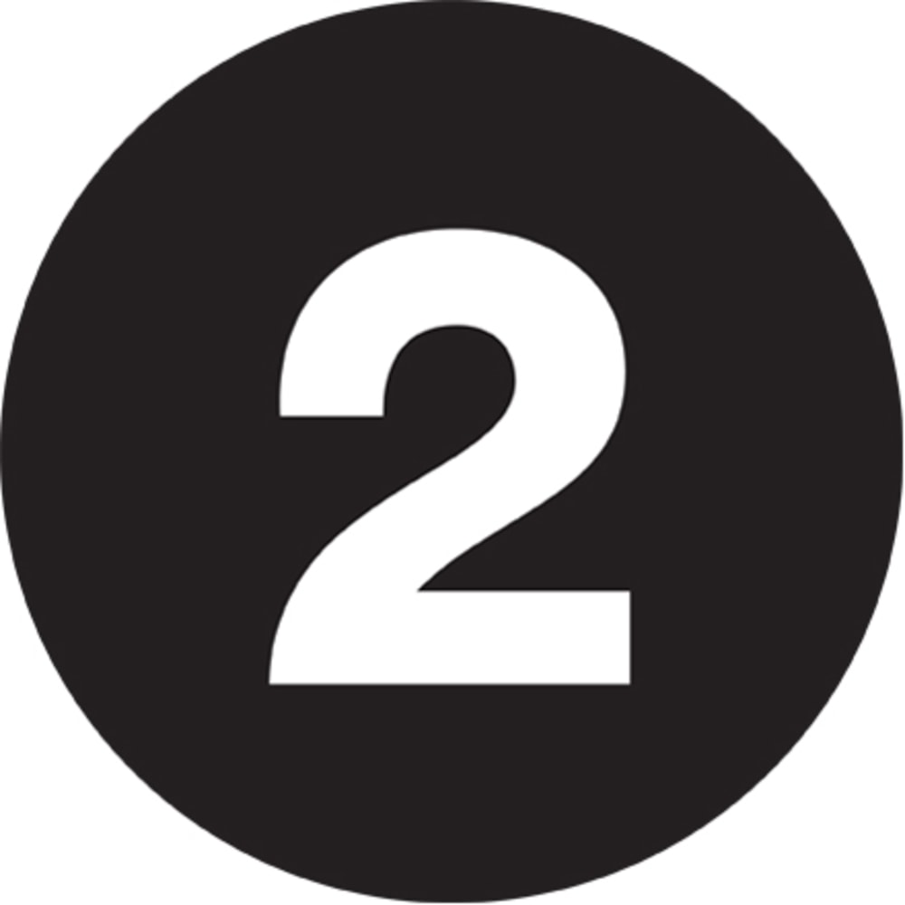 Tape Logic Black - "2in Number Labels 1in, DL6752, Roll of 500