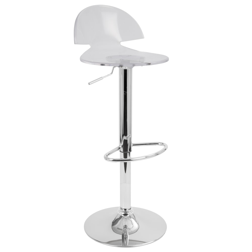 LumiSource Venti Barstool, Clear/Chrome