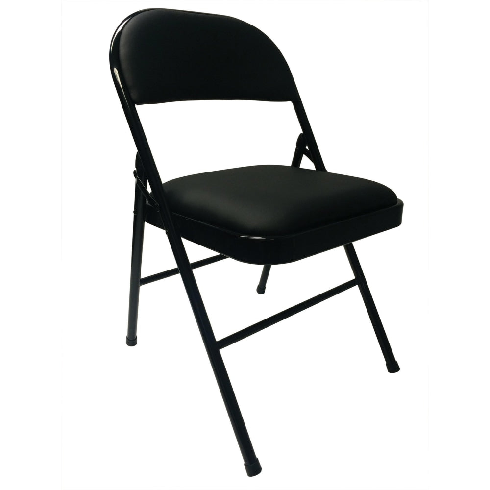 Realspace Metal Folding Chair, Black