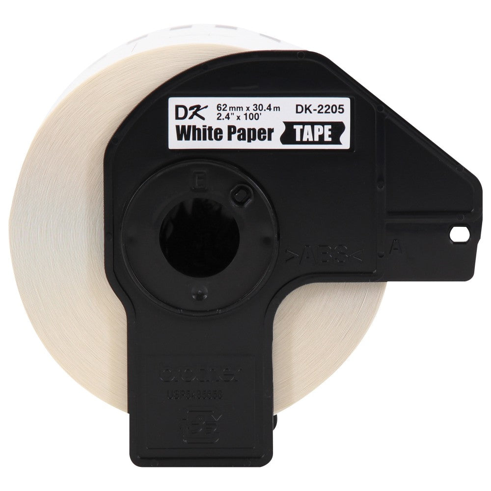 Brother Genuine DK-220524PK Continuous Paper Label Rolls, 2-7/16in x 100ft, Box Of 24 Rolls. 300 Labels per Roll