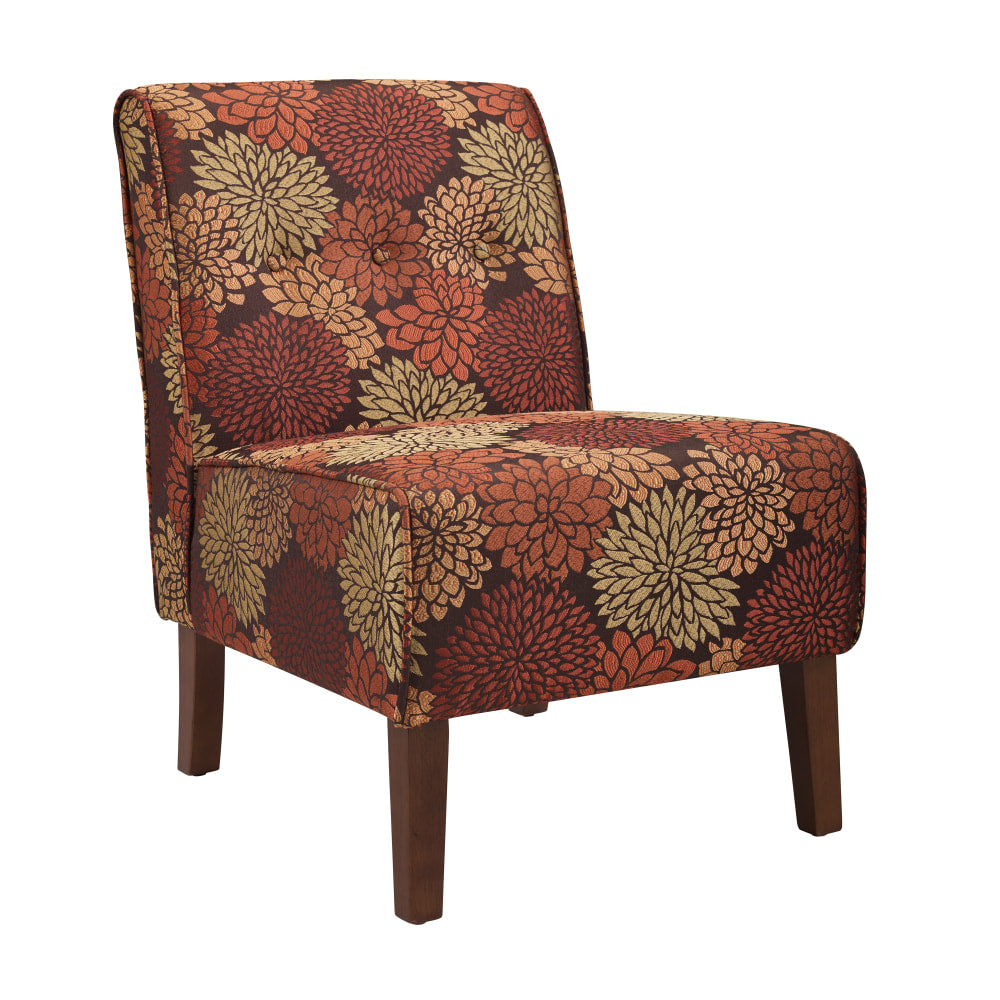 Linon Winston Accent Chair, Harvest/Dark Walnut