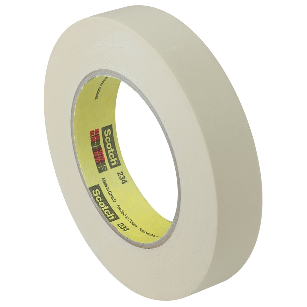 Scotch 234 General Purpose Masking Tape, 3in Core, 0.5in x 60 Yd., Tan, Case Of 12