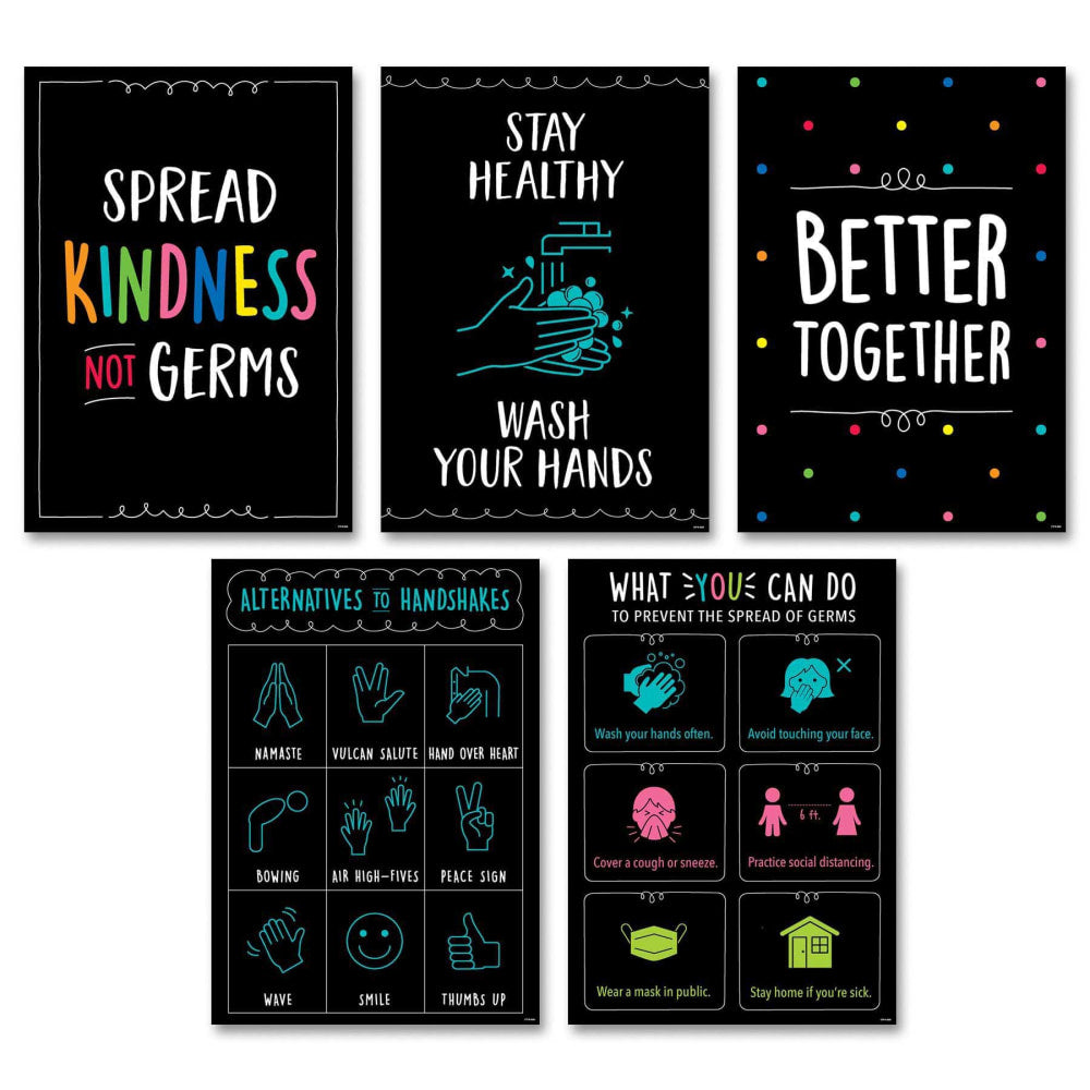 Creative Teaching Press Staying Healthy Inspire U Posters, 19in x 13-3/8in, Pack Of 5 Posters