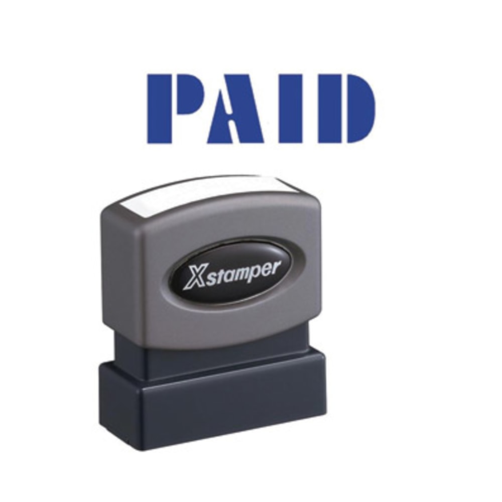 Xstamper PAID Title Stamp, 100000 Impressions, Blue
