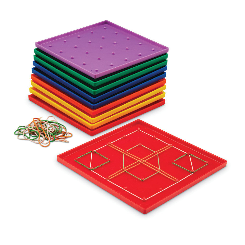 Learning Resources Geoboard Classpack, Ages 5-12, Assorted Colors, Pack Of 10