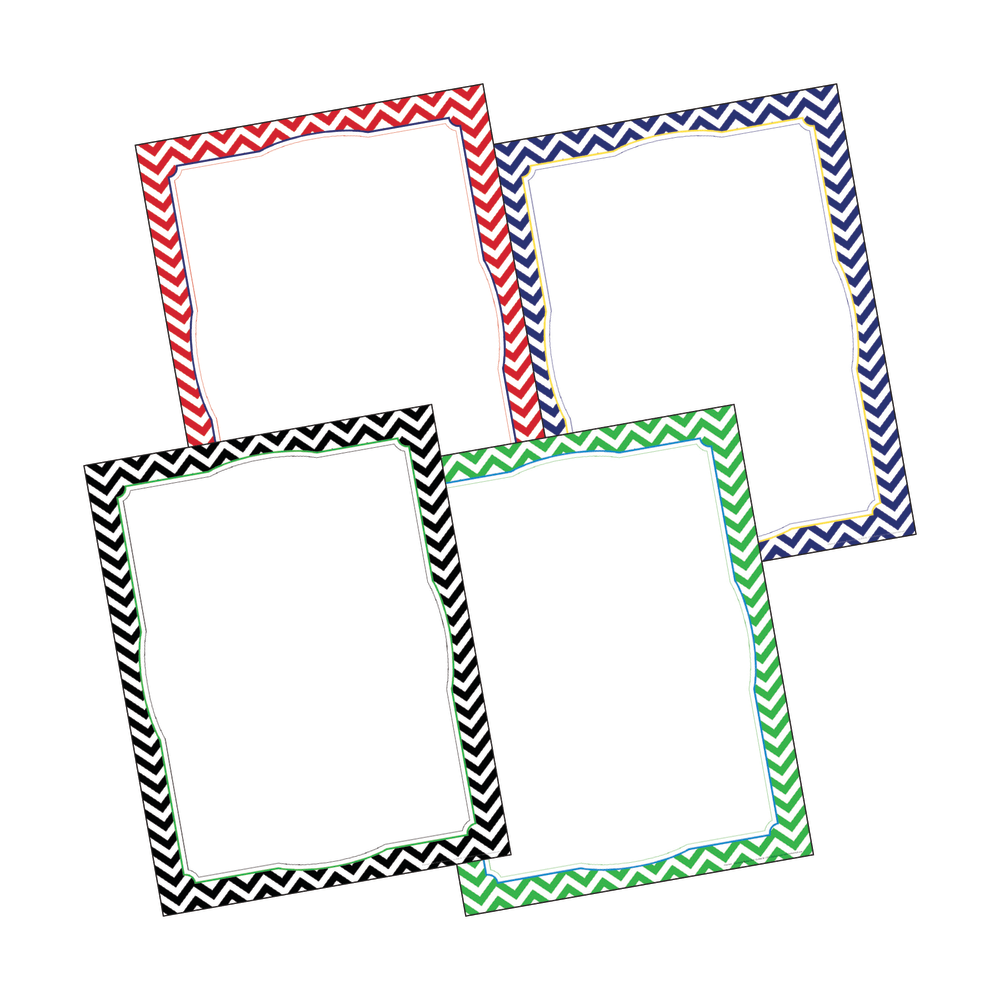 Barker Creek Chevron Border Chart Set, 17in x 22in, Nautical, Pack Of 4