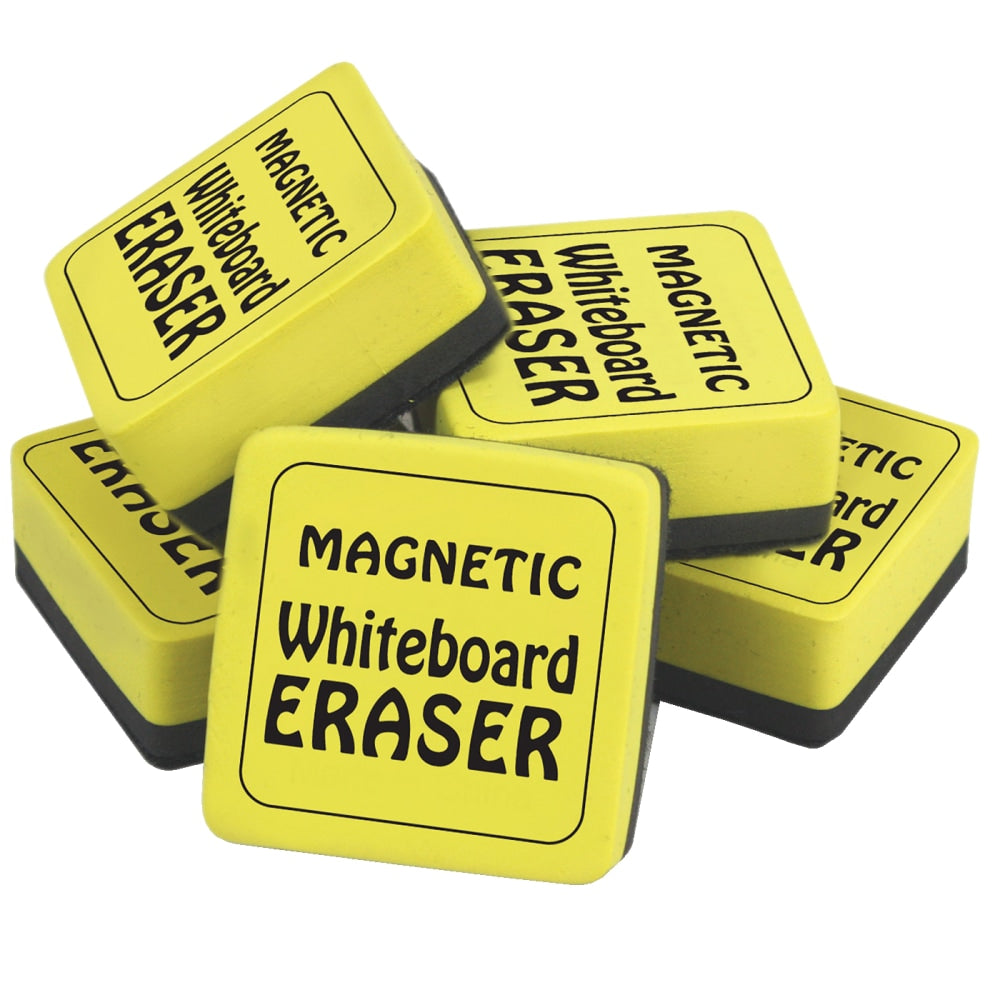 The Pencil Grip Magnetic Whiteboard Eraser, 2in x 2in, Yellow, 12 Per Pack, Set Of 2 Packs