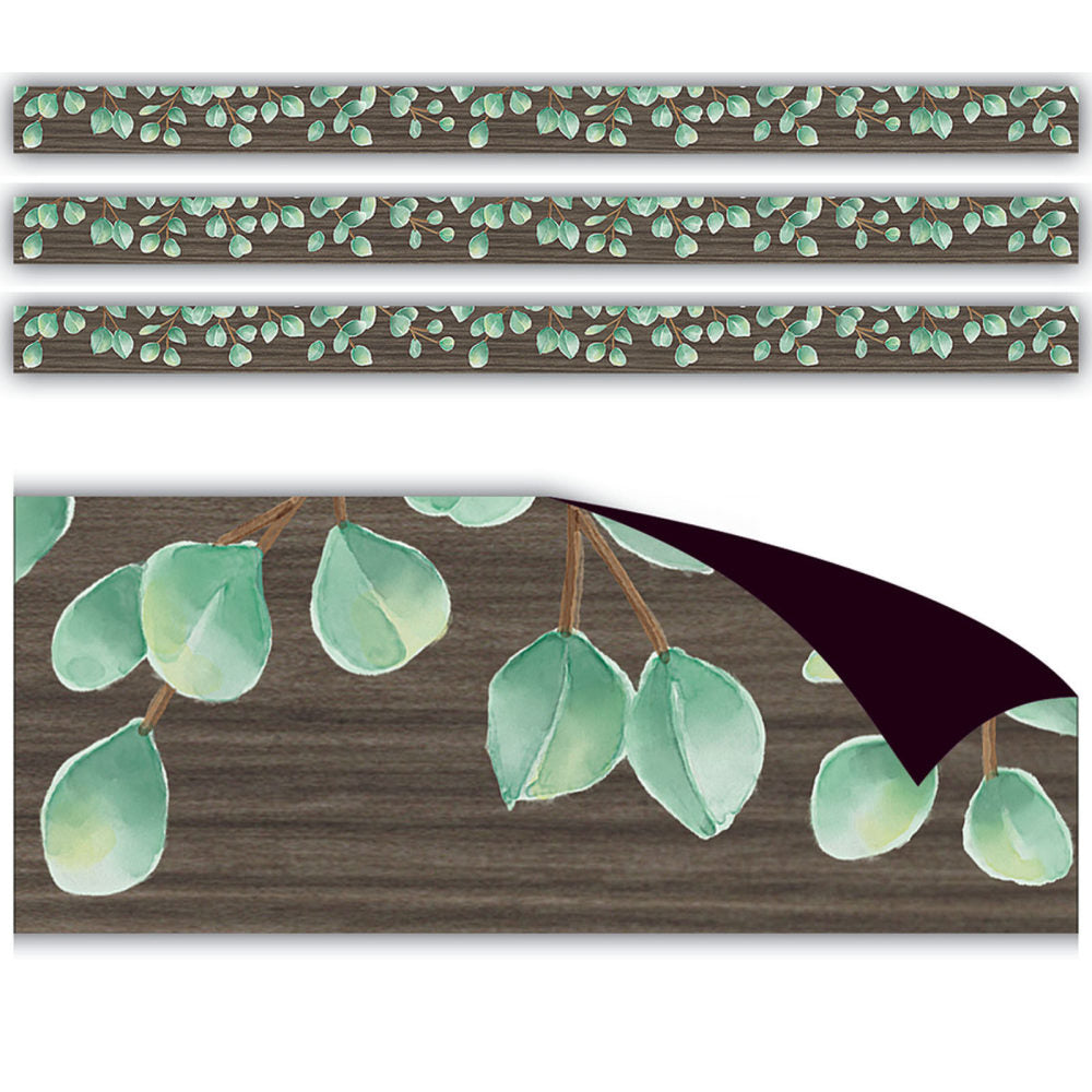 Teacher Created Resources Magnetic Border, Eucalyptus, 24ft Per Pack, Set Of 3 Packs