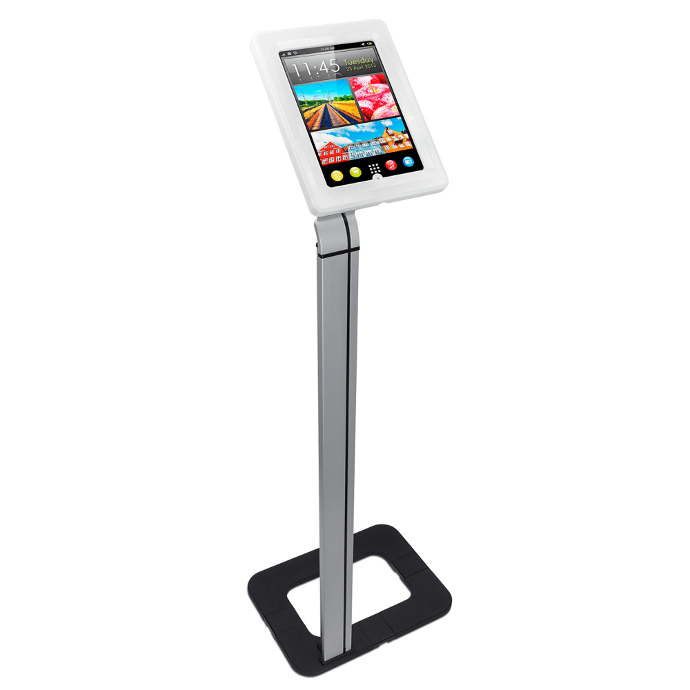 Mount-It! MI-3780 Secure iPad Enclosure And Floor Stand, 45inH x 15-1/4inW x 8-3/4inD, White