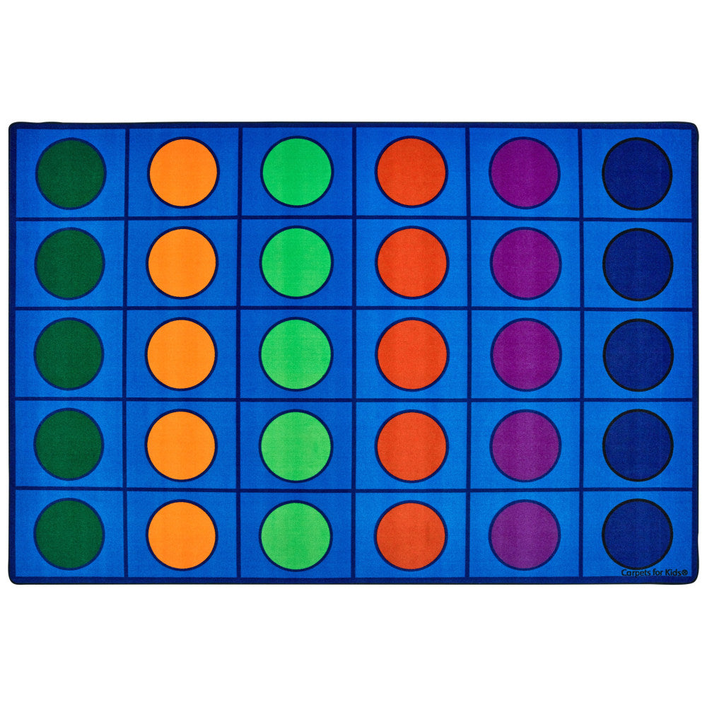 Carpets for Kids Premium Collection 30 Seats Seating Circles Rug, 8ft x 12ft, Multicolor