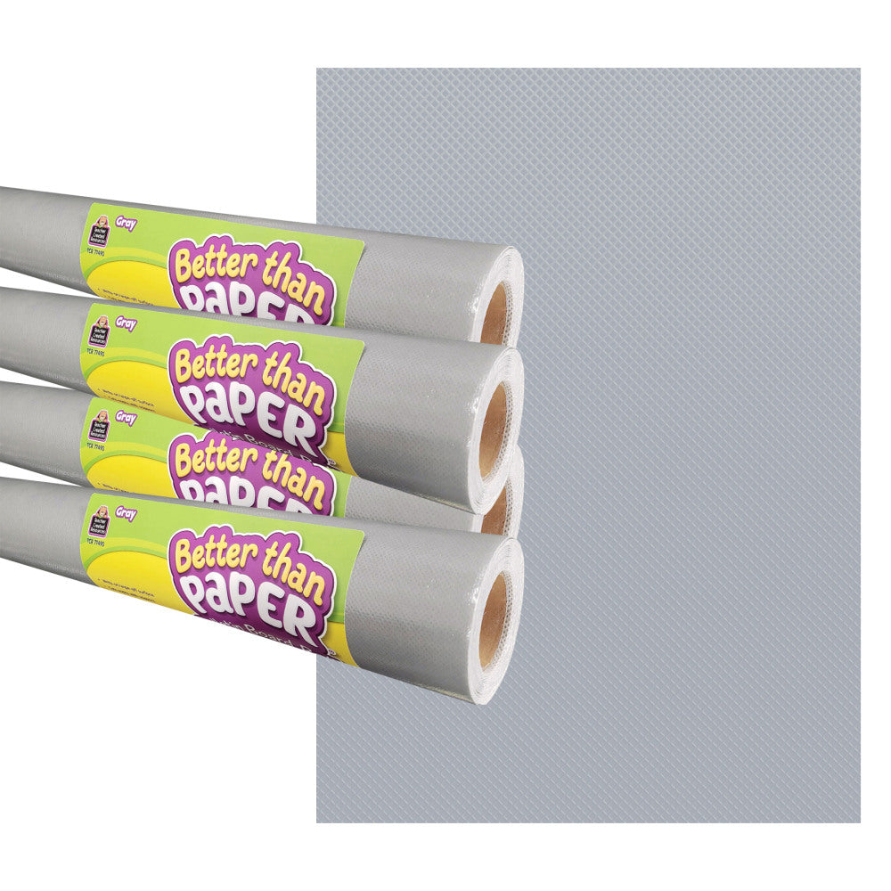 Teacher Created Resources Better Than Paper Bulletin Board Paper Rolls, 4ft x 12ft, Gray, Pack Of 4 Rolls