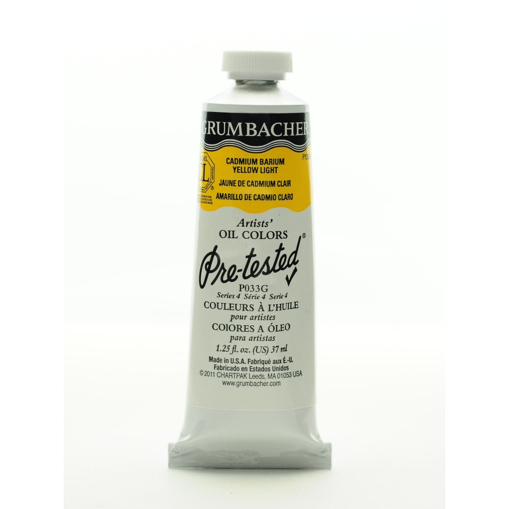 Grumbacher P033 Pre-Tested Artists Oil Colors, 1.25 Oz, Cadmium Barium Yellow Light