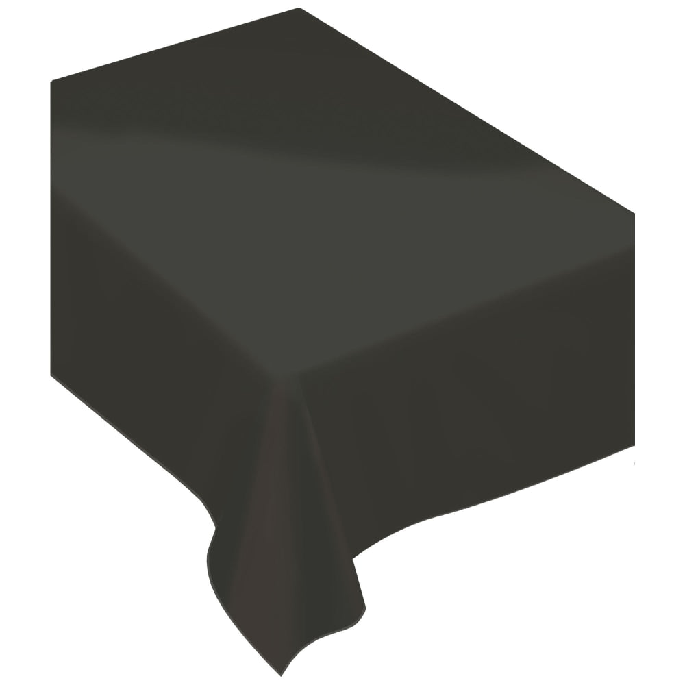 Amscan Rectangular Fabric Table Covers, 60in x 80in, Jet Black, Pack Of 2 Table Covers