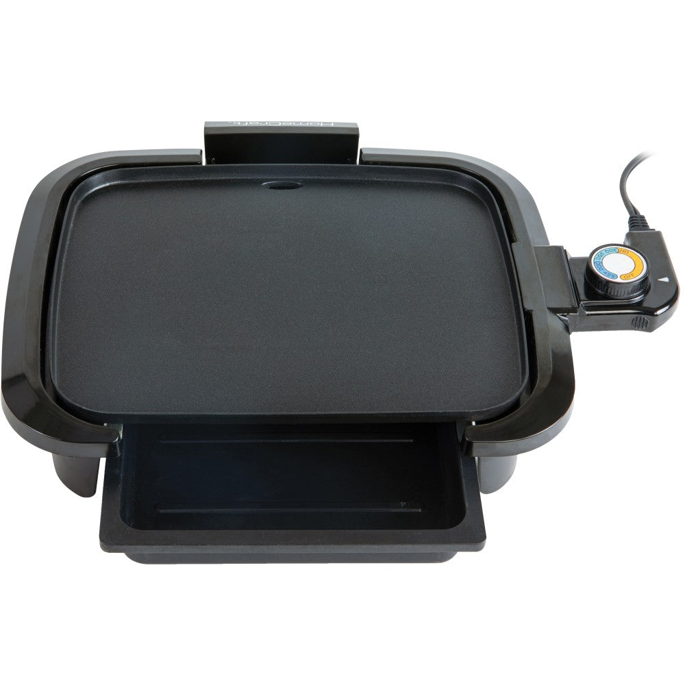 Nostalgia Electrics HomeCraft Non-Stick Griddle With Warming Drawer, Black