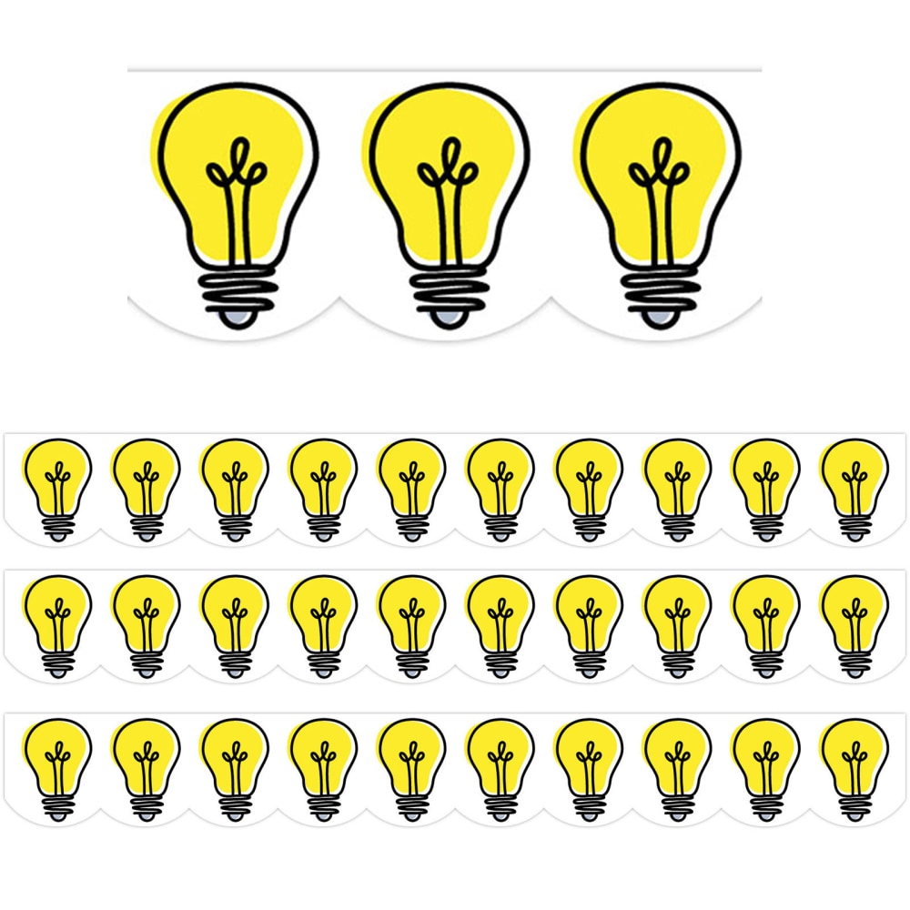 Creative Teaching Press EZ Borders, Doodle Lightbulbs, 48' Per Pack, Set Of 3 Packs
