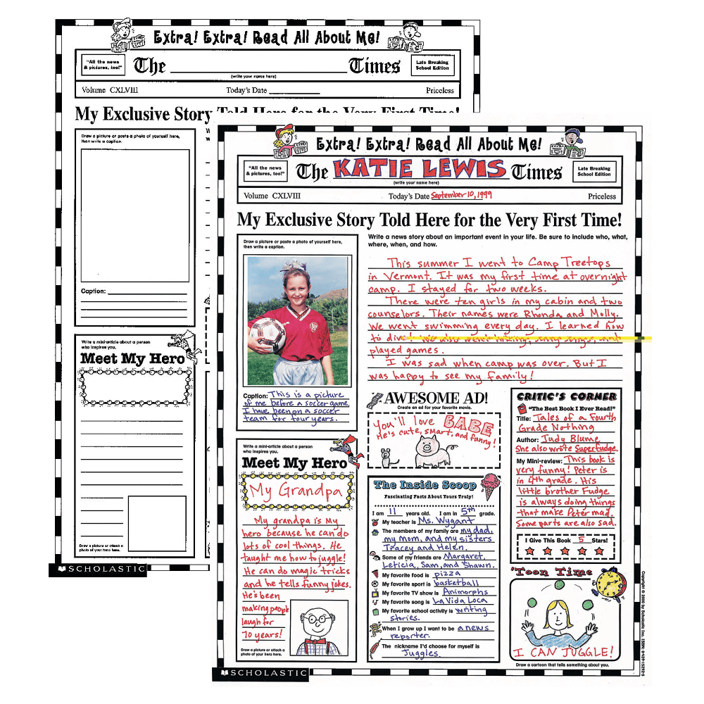 Scholastic Instant Personal Posters - Extra, Extra Read All About Me!