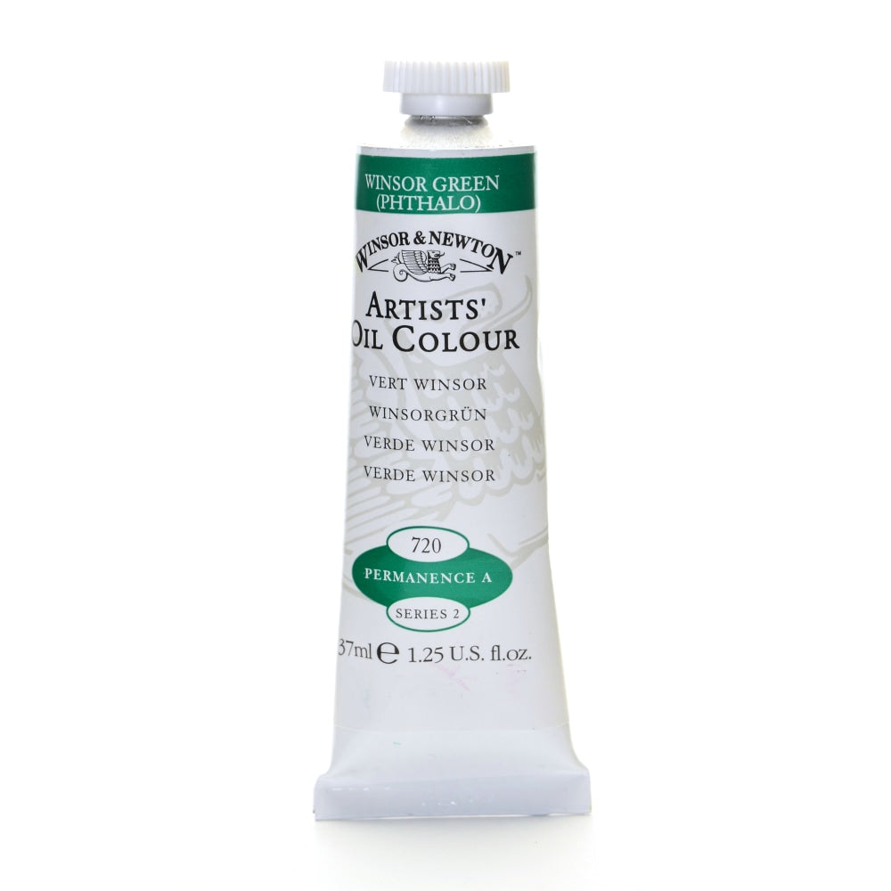 Winsor & Newton Artists Oil Colors, 37 mL, Winsor Green, 720