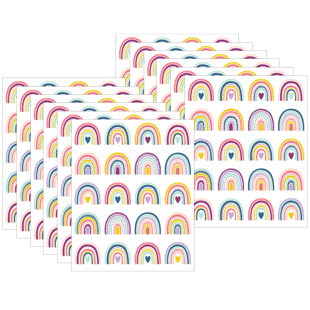 Teacher Created Resources Stickers, Oh Happy Day Rainbows, 120 Stickers Per Pack, Set Of 12 Packs