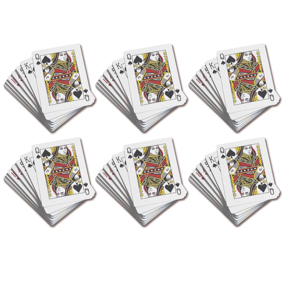 Learning Advantage Standard Playing Cards, 3-1/2in x 2-1/2in, 52 Cards Per Deck, Pack Of 6 Decks