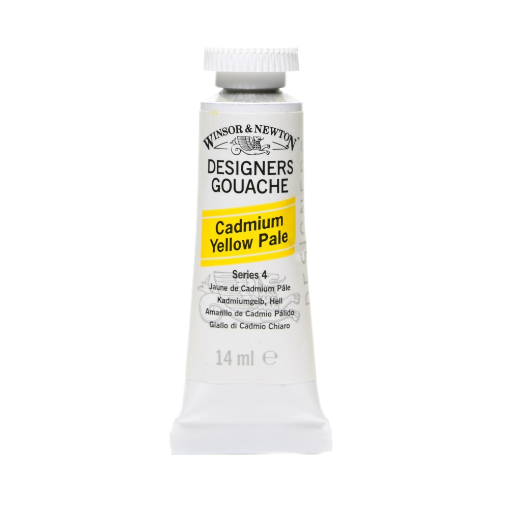 Winsor & Newton Designers Gouache, 14 mL, Cadmium Yellow Pale, 118