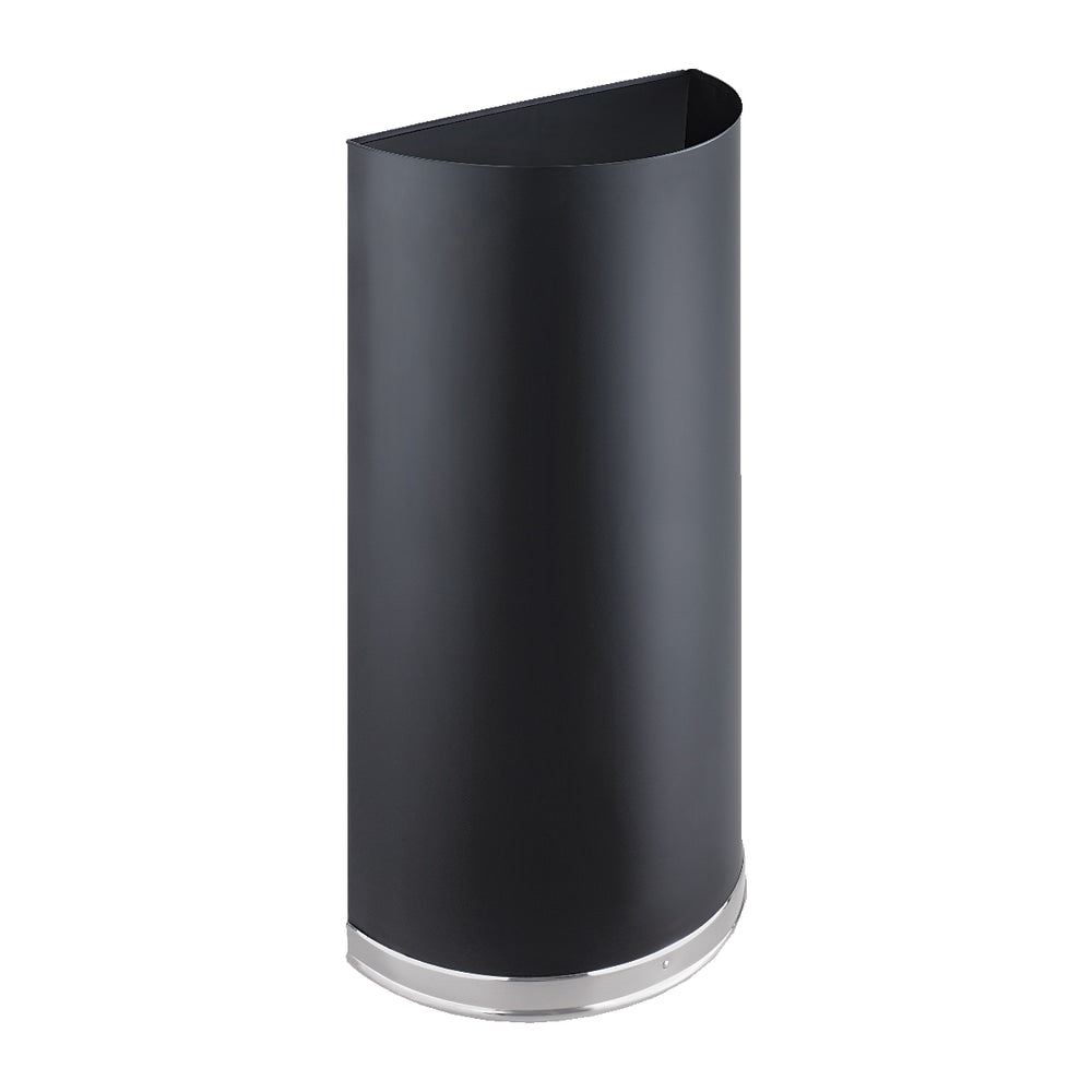 Safco Half-Round Receptacle, 12.5 Gallons, Black