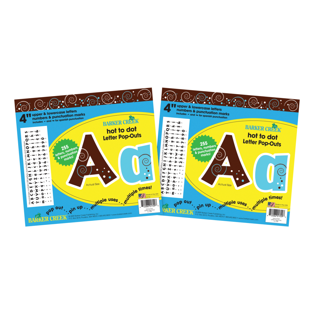 Barker Creek Letter Pop-Outs, 4in, Hot To Dot, Pack Of 510
