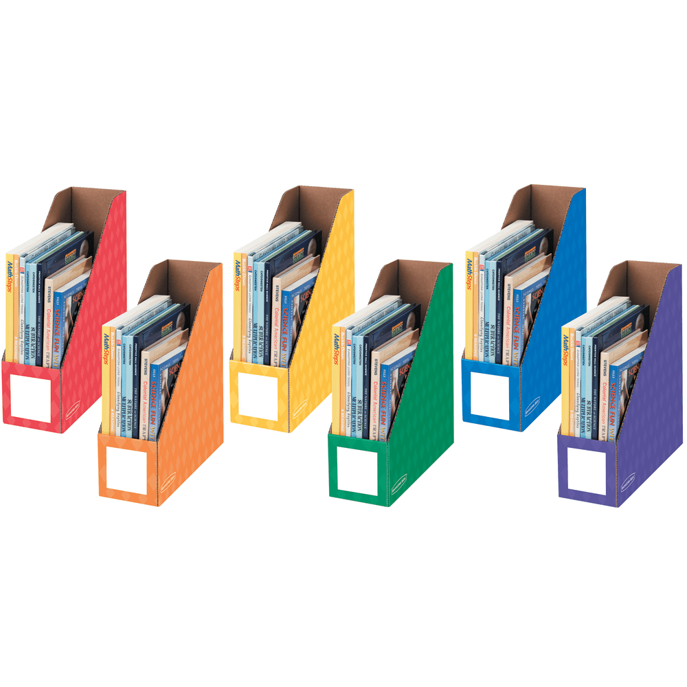Bankers Box Magazine Holders, 11inH x 12 1/4inW x 4inD, Assorted Colors, Pack Of 6