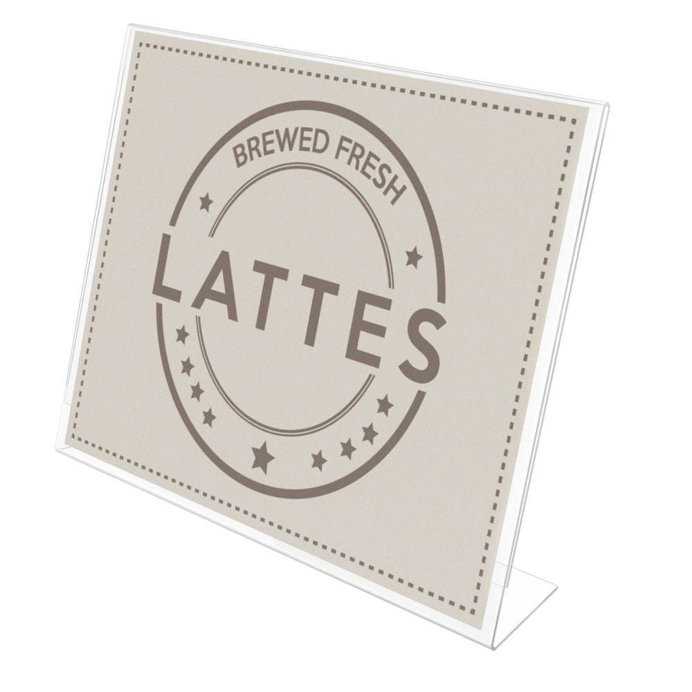 Deflecto Anti-Glare Slanted Sign Holder, Landscape, 8 1/2in x 11in, Clear