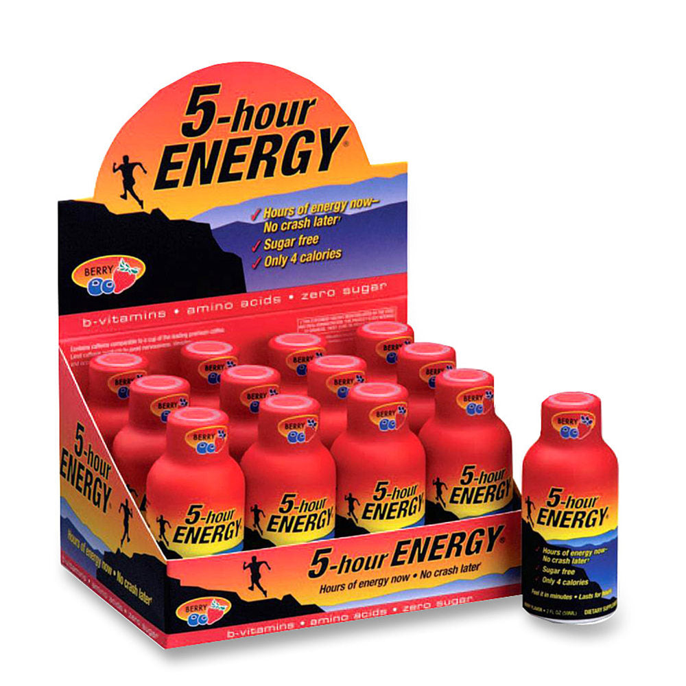 5-Hour Energy Original Energy Drink, Berry, 2 Oz, Pack Of 12