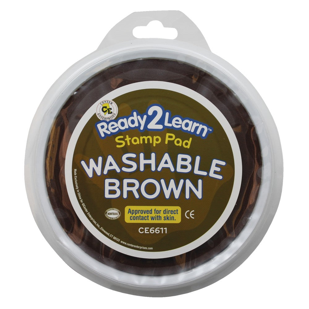Ready 2 Learn Jumbo Washable Stamp Pad, Brown, Pack of 6