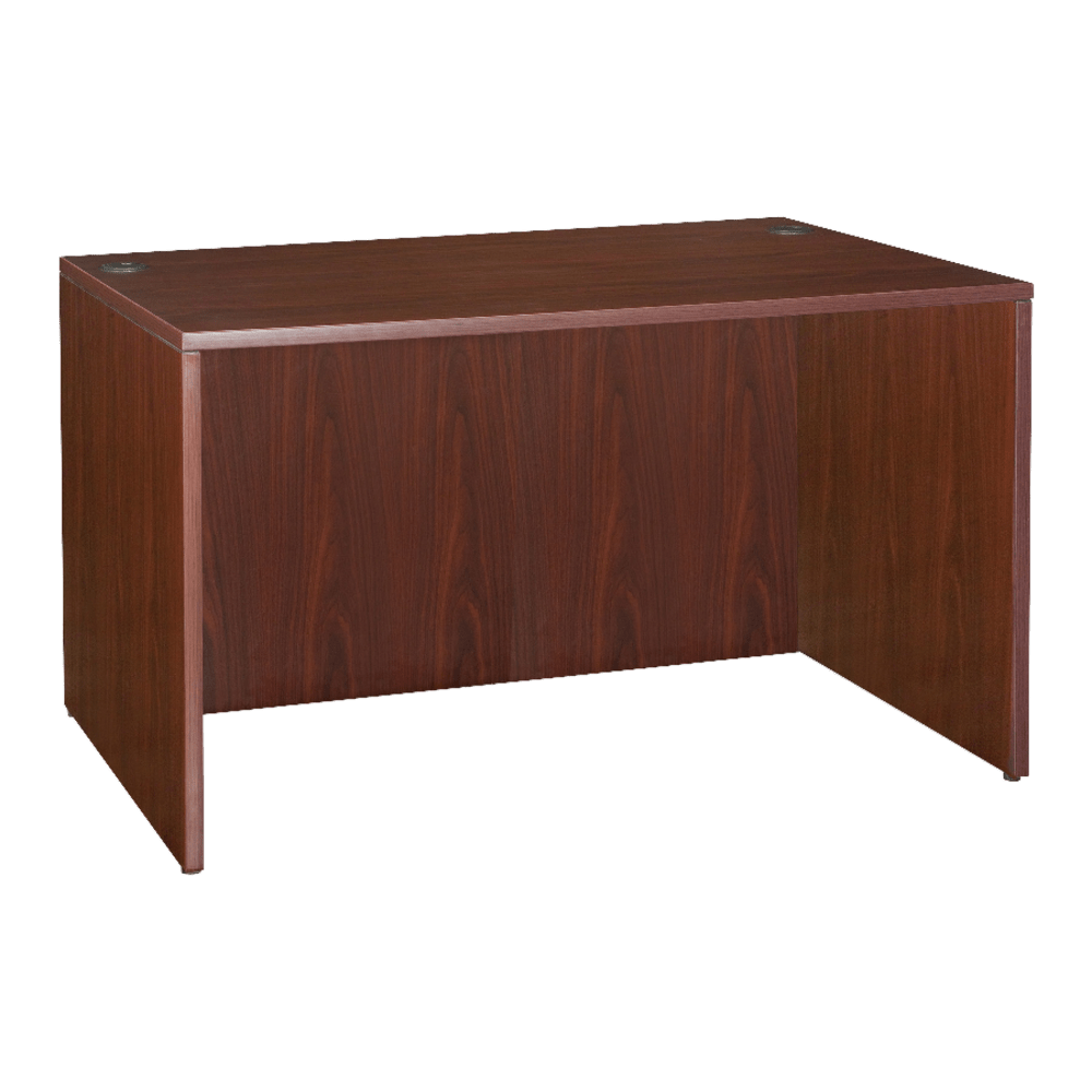 Lorell Essentials 48inW Rectangular Shell Computer Desk, Mahogany