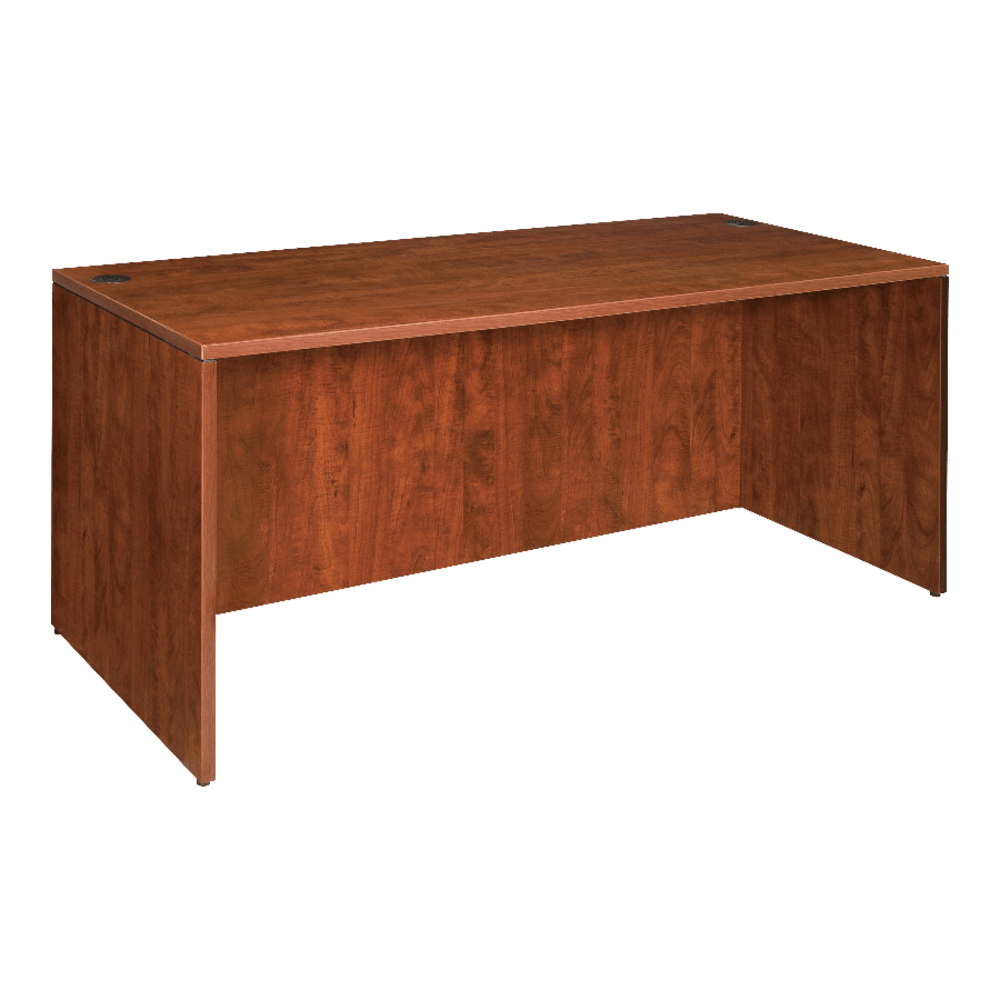 Lorell Essentials 48inW x 24inD Rectangular Shell Computer Desk, Cherry
