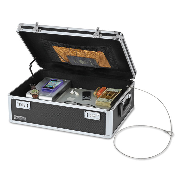 Locking Storage Chest, Medium Density Fiberboard, 14.5 x 8 x 19.5, Black