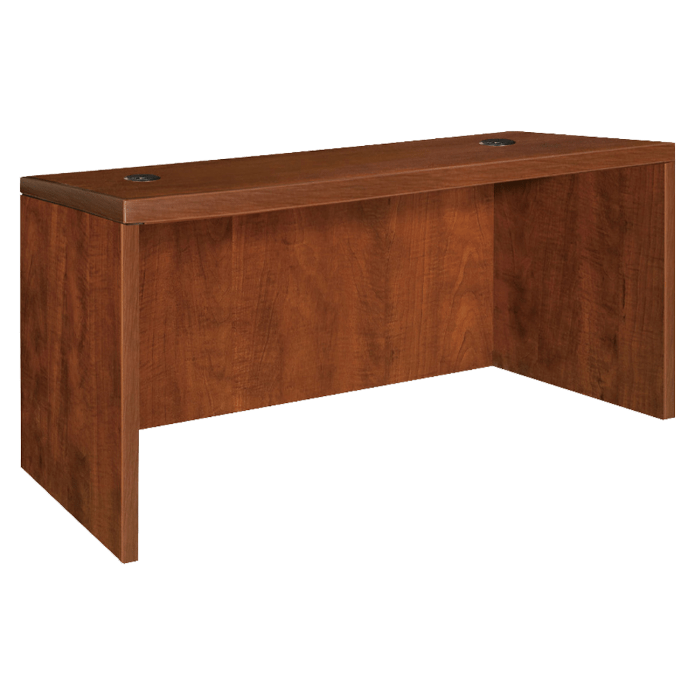 Lorell Essentials 48inW x 30inD Rectangular Shell Computer Desk, Cherry