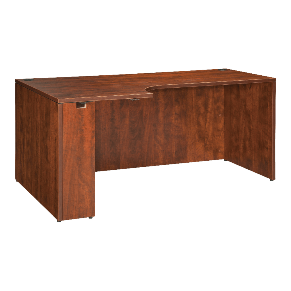 Lorell Essentials 72inW Corner Computer Desk Credenza, Left, Cherry
