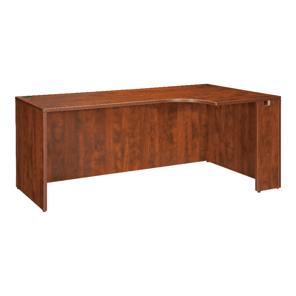 Lorell Essentials 66inW Corner Computer Desk Credenza, Right, Cherry